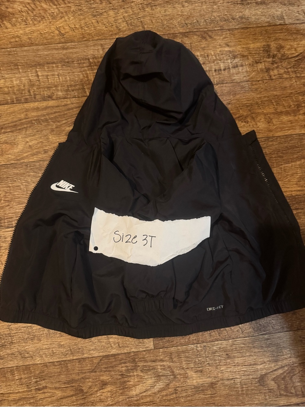 Nike Black Hooded Toddler Raincoat